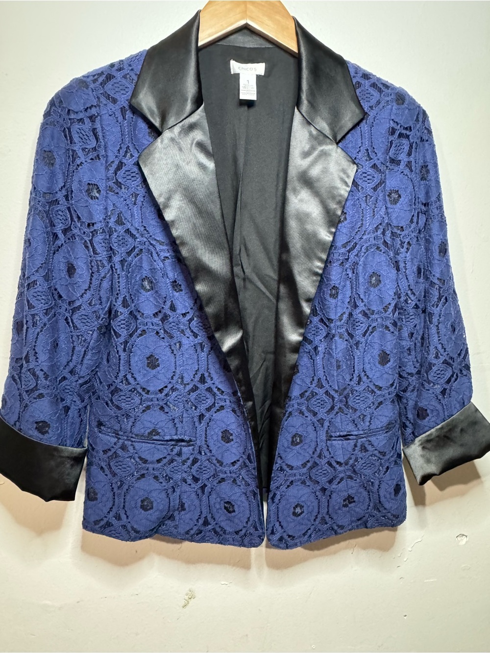 Chico's Charcoal Gray Open-Front Jacket size 1 - Picture 4 of 12